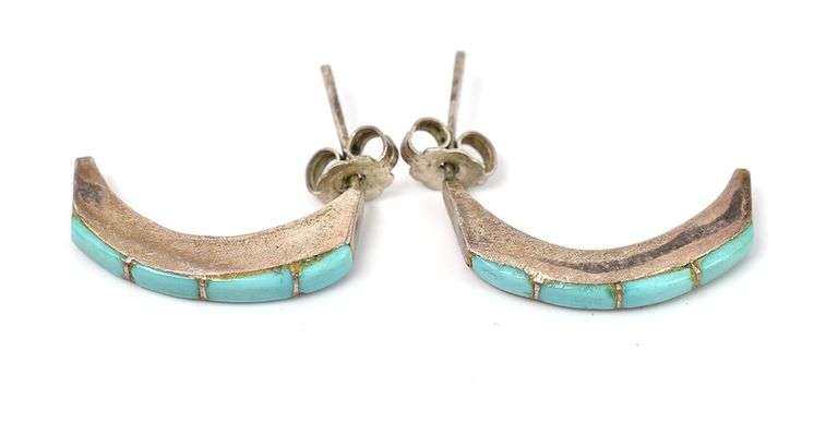 Turquoise Gemstone Earrings in Sterling Silver