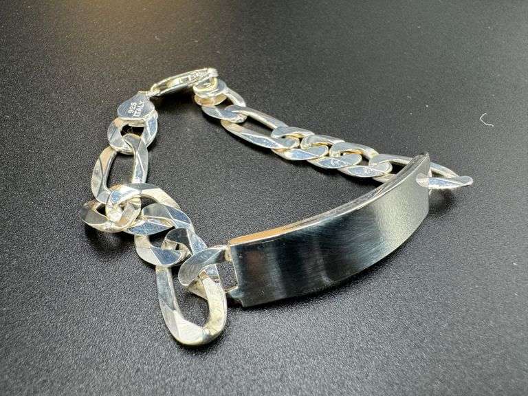 11mm .925 Sterling Silver Italian ID Bracelet in 8 Inches