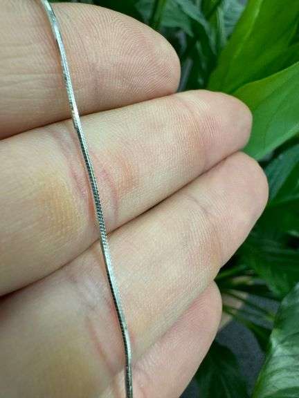 .925 Italian Sterling Silver 1mm Square Snake Chain Bracelet in 7 Inches