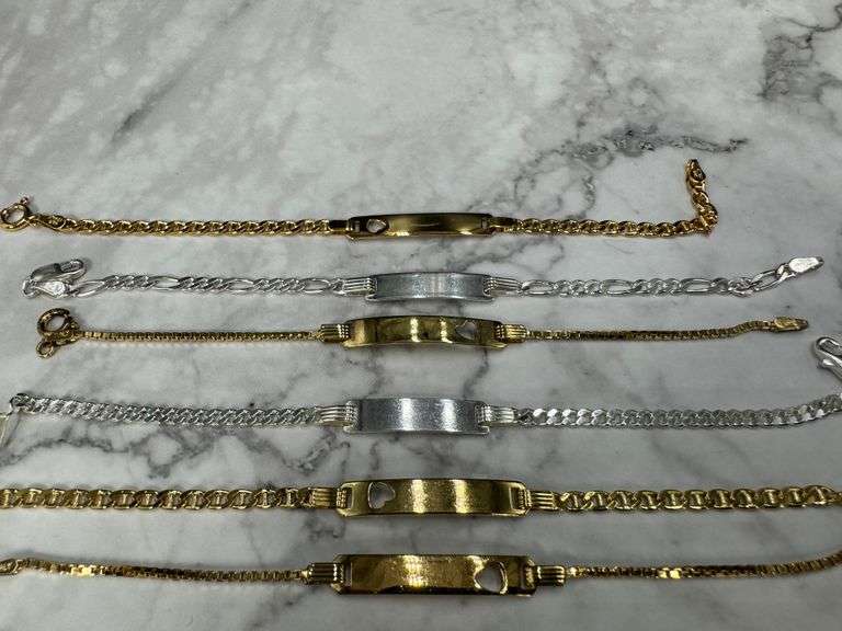 Sterling Silver 925 Child Baby ID Bracelets Vaious Styles & Sizes Lot of 16