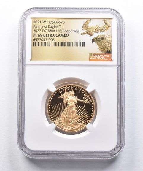 PF69 2021-W $25 American Gold Eagle T-1 2022 DC Mint HQ NGC