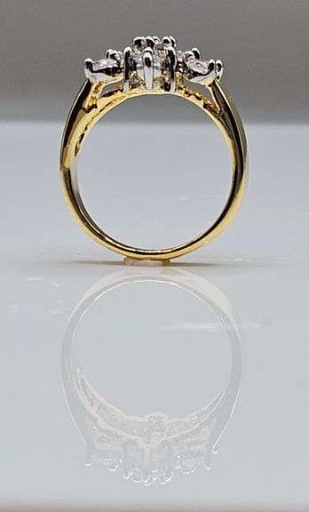 Dazzling 14 Kt Gold Plated Lab Simulated Diamond Ring