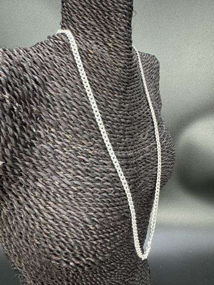 Men's 4.6mm Solid .925 Sterling Silver Hammered Curb Chain Link Italy Necklace 24"