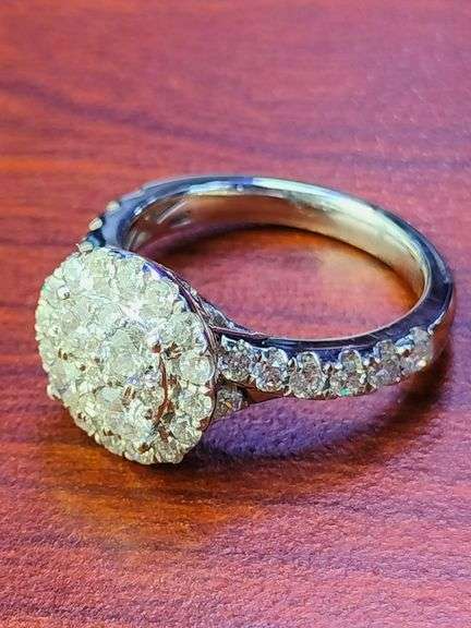 ETHEREAL BRILLIANCE: 2.0 CTW DIAMOND CLUSTER RING IN 14K WHITE GOLD