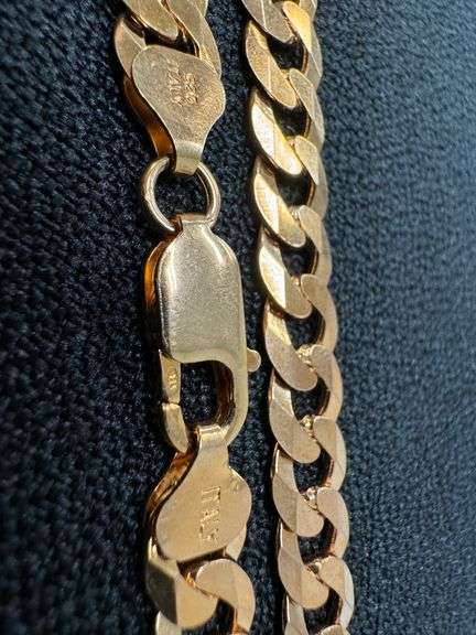 22k Rose Gold Plated Men's 7.5mm Solid .925 Sterling Silver Flat Curb Chain Link Italy Bracelet 7" i