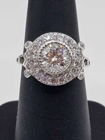 Beautiful 14 Kt White Gold Plate 3.5 Ct VVs1 White I-J Fire Moissanite Ring
