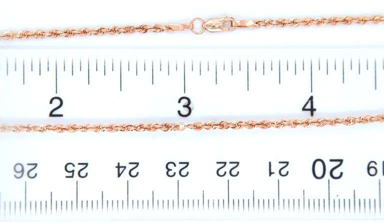 14kt Rose gold Rope chain necklace