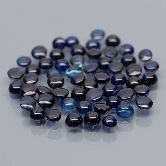 Glistening 5.11ct heated only Sapphire cabochon set
