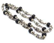 Vintage 925 sterling silver signed fancy link necklace