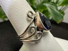 Sterling Silver Natural Gemstone Ring Size 7