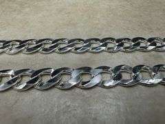 Men's 8.5mm Solid .925 Sterling Silver Flat Curb Chain Link Italy Necklace 24"