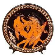 Ancient Greek Plate Depicting Zeus and Ganymedes