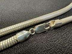 Sterling Silver 925 Real Snake Italian Chain 16" Necklace