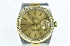 18K Gold Rolex Datejust Model 16233 Men's Watch
