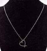 Loving 14K White Gold Diamond Heart Pendant Necklace