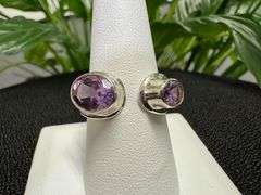Sterling Silver Natural Amethyst Gemstone Ring Size 9