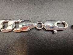 Huge 90 Gram 14 Kt Tri-Layered .925 Silver Plated Cuban Link Necklace