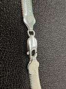 Sterling Silver Herringbone 6.8mm Concave Chain Necklace 18"