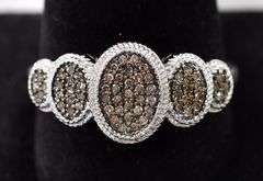 Diamond Cluster Ring in Sterling Silver