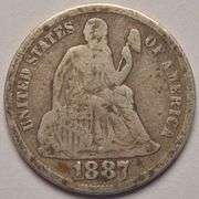 1887-S Seated Liberty Dime, Circulated.