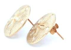 14kt Yellow gold Sand dollar stud earrings