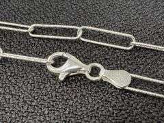 Sterling Silver 925 Diamond Cut 4mm Paperclip Chain 16" Necklace Italy