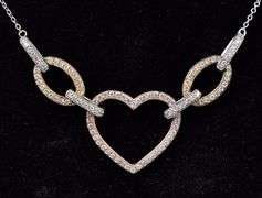 CZ Heart Pendant Necklace in Sterling Silver