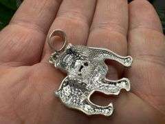 Sterling Silver English Bulldog Pendant 925