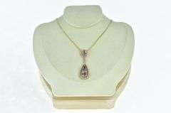 18K Rose Gold 5.05 Ctw Morganite Diamond Drop Pendant