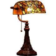 Dragonfly Tiffany Style Stained Glass Banker Desk Lamp