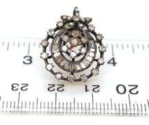 Intricate Round and Baguette Diamond Studded Gold Plated Silver Earrings