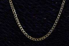 10k Yellow Gold Hollow Curb Link Chain 2.4mm Necklace 20"