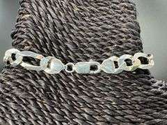 Men's 9.7mm Solid .925 Sterling Silver Flat Figaro Chain Link Italy Bracelet 8" inch