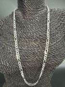 Men's 7.8mm Solid .925 Sterling Silver Flat Figaro Chain Link Italy Necklace 20"