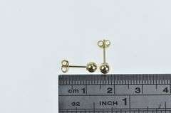 14K Yellow Gold 4mm Vintage Round Classic Stud Earrings