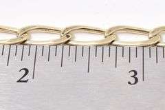 Elegant 14K Yellow Gold Elongated Chain Bracelet