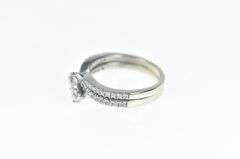 14K White Gold 0.75 Ctw Diamond Two Stone Engagement Ring