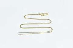 14K Yellow Gold 0.5mm Square Chain Simple Box Link Necklace