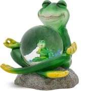 Enchanted Pond Tale of the Yoga Frog Snow Globe