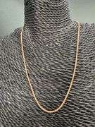 22k Rose Gold Plated Sterling Silver Wheat Chain 1.5mm Solid 925 Italy New Foxtail Spiga Necklace 18