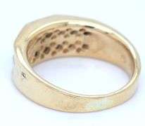 14kt Yellow gold double row channel set diamond ring