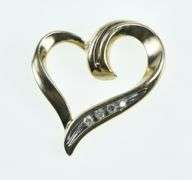 10K Yellow Gold Diamond Heart Love Symbol Vintage Pendant