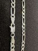 Sterling Silver Diamond-Cut Figaro Link Chain 4.5mm Solid 925 Italy Bracelet 7" inch