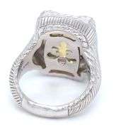 Judith Ripka 925 sterling silver Emerald cut Citrine ring