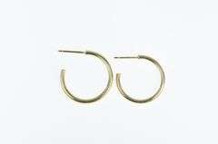 14K Yellow Gold 20.7mm Vintage 3/4 Hoop Statement Earrings