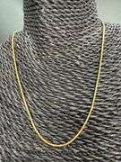 Gold Plated Sterling Silver Snake Chain 1.5mm Necklace 16"