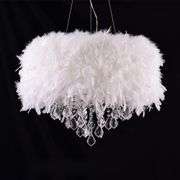 Elegant White Feather Crystal Chandelier