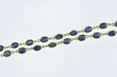 14K Yellow Gold 27.00 Ctw Natural Sapphire Cabochon Necklace
