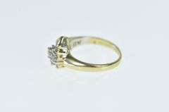 14K Yellow Gold Diamond Heart Love Symbol Cluster Ring