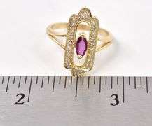 Blissful 14K Yellow Gold Pink Topaz and Diamond Gemstone Ring
